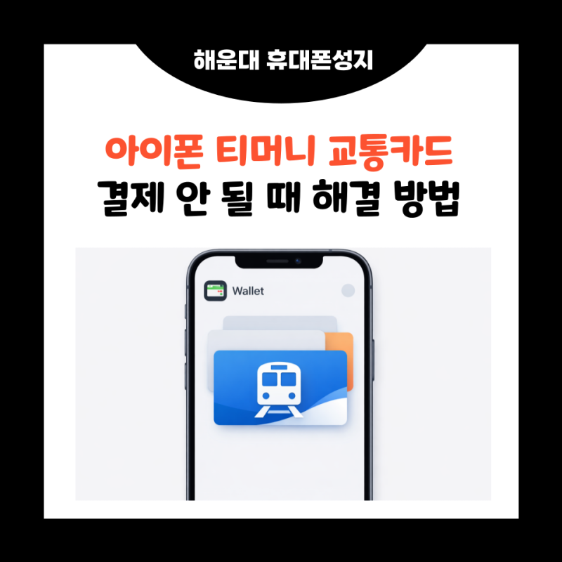 아이폰 티머니 교통카드 결제 안 될 때 해결 방법 총정리