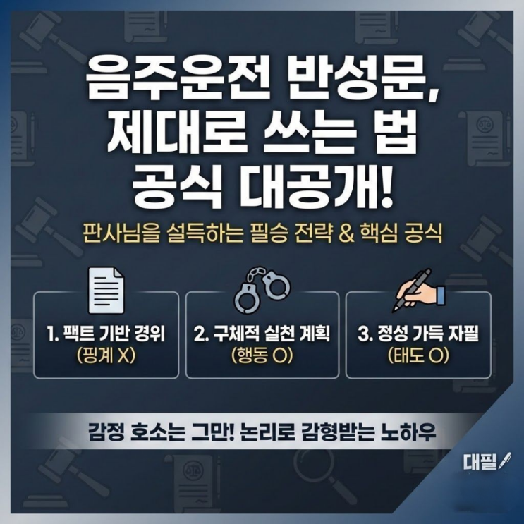  음주운전 반성문 제대로 쓰는법 공식대로