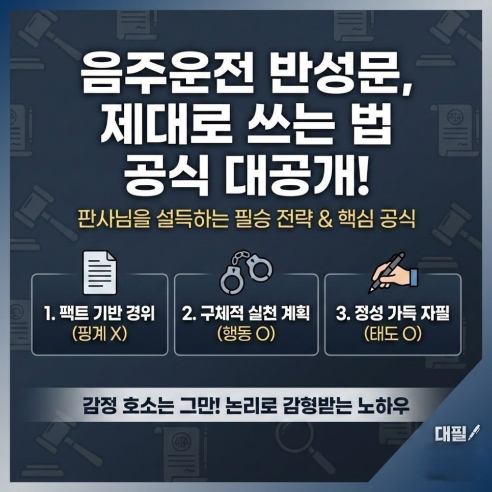 음주운전 반성문 제대로 쓰는법 공식대로