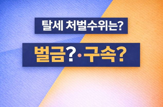  탈세 처벌 수위는? 벌금? 구속?