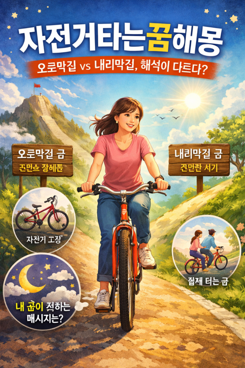 자전거타는꿈해몽 : 오르막길 vs 내리막길, 해석이 다르다?
