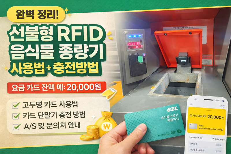 아파트 음식물 종량기, RFID카드 충전방법과 사용법