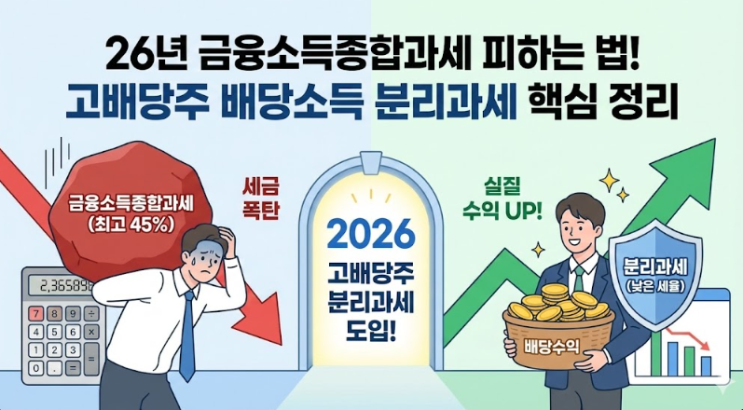  26년 금융소득종합과세 피하는 법! 고배당주 배당소득 분리과세 핵심 정리