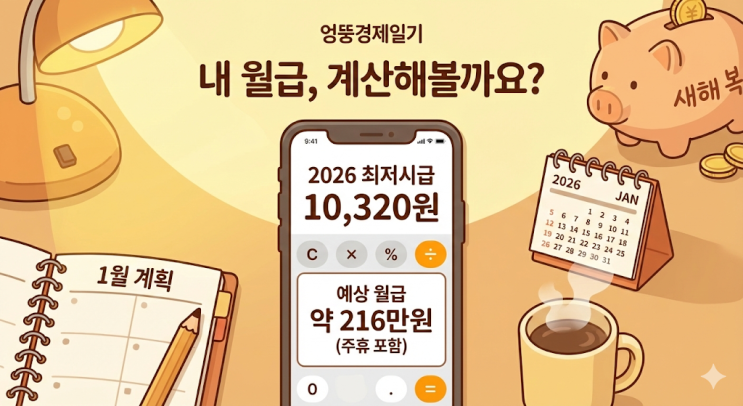  [2026 최저임금]내 월급은 얼마? 주휴수당까지 한 번에 정리