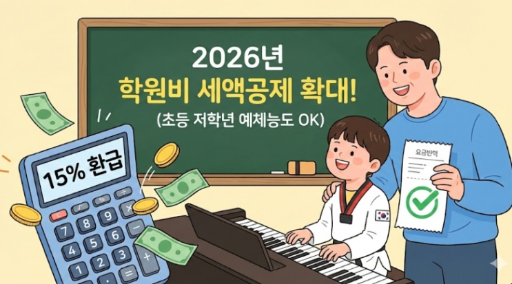  학부모님들 필독! 2026년부터 학원비 세액공제 이렇게 바뀝니다