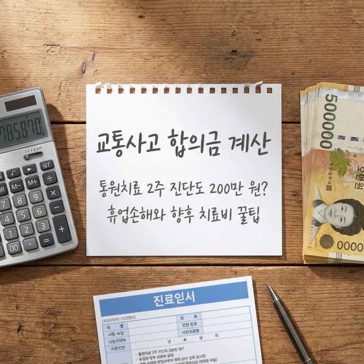  교통사고 합의금 계산 통원치료 2주 진단도 200만 원? 휴업손해와 향후 치료비 꿀팁
