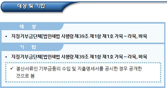  비영리공익법인 납세협력 의무(기부금 공개)