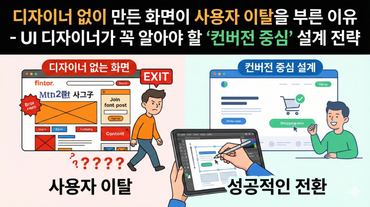  디자이너 없이 만든 화면이 사용자 이탈을 부른 이유 - UI 디자이너가 꼭 알아야 할 '컨버전 중심' 설계 전략
