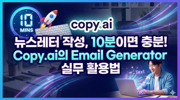  뉴스레터 작성, 10분이면 충분! Copy.ai의 Email Generator 실무 활용법