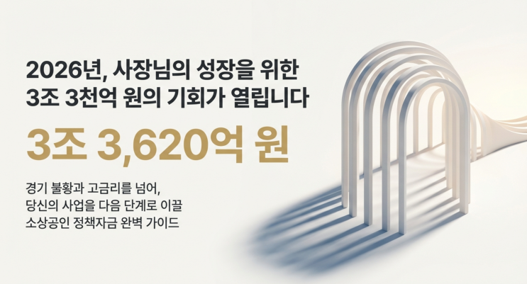  4. 2026년 소상공인 정책자금, 3조 3천억 규모로 확대! 신청 요건부터 절차까지 완벽 정리