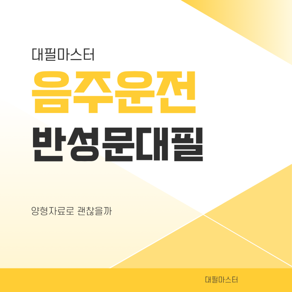 음주운전 반성문대필 양형자료로 괜찮을까