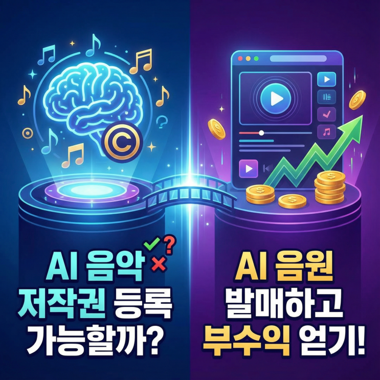  AI 음악 저작권 등록 가능 여부 | AI 음원 발매하고 부수익 얻기!