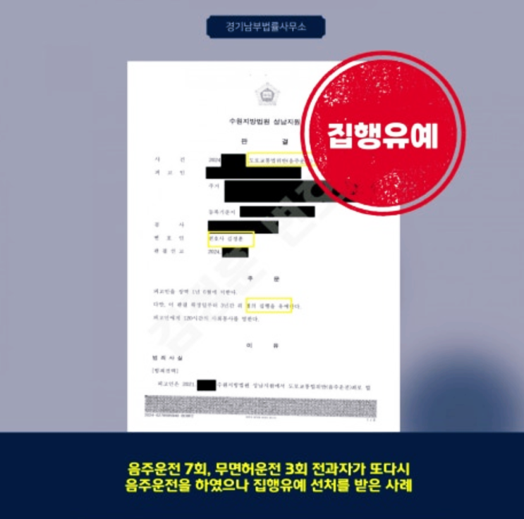  음주운전 상습범 처벌 기준과 전과자 집행유예 이끈 평촌음주운전변호사