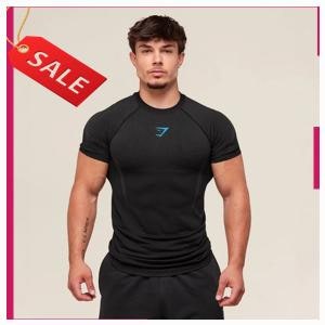 실용적인 GYMSHARK GYM SHARK 짐샤크 러닝 운동 피트니스 반팔 티셔츠 남성용 슬림핏 선착순