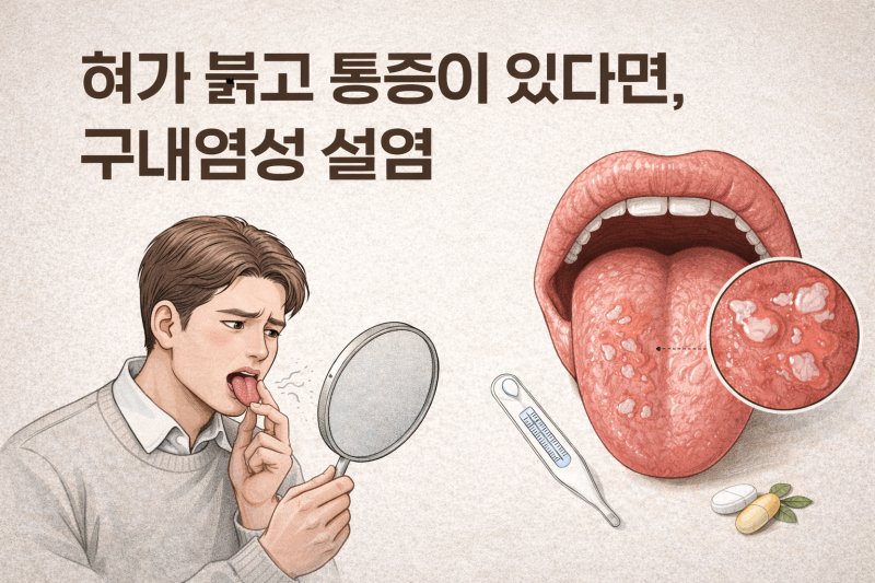 혀가 붉고 따갑다면? 구내염성 설염 원인부터 치료·음식까지 한눈 정리