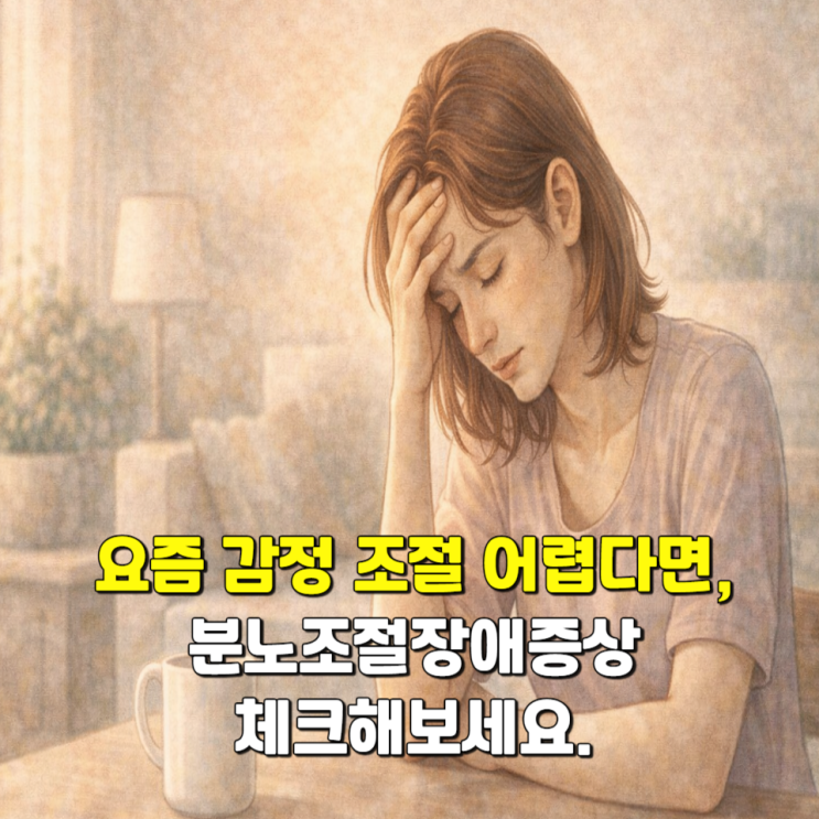  요즘 감정 조절이 어렵다면, 분노조절장애증상 체크해보세요.