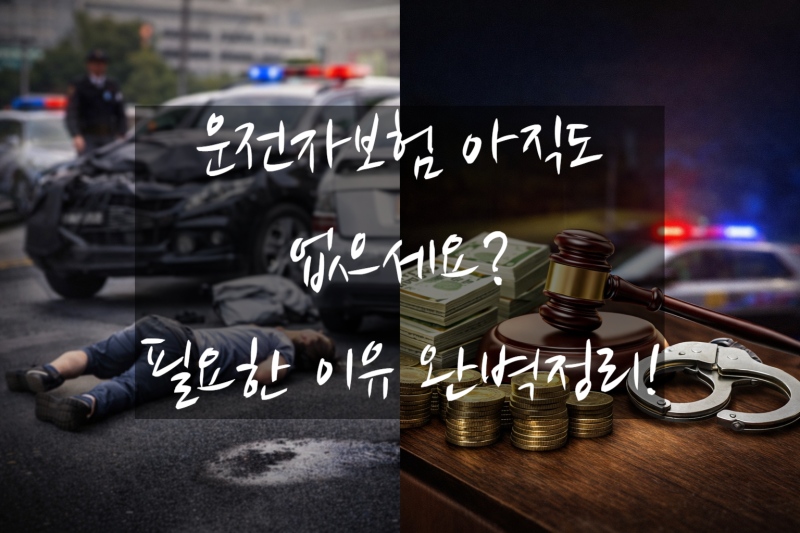 운전자보험이 필요한 이유, 자동차보험만으로는 부족합니다