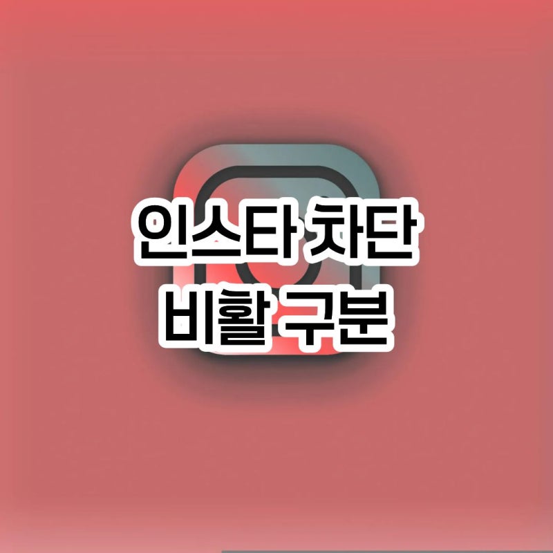 인스타 차단 비활 구분 정확한 방법