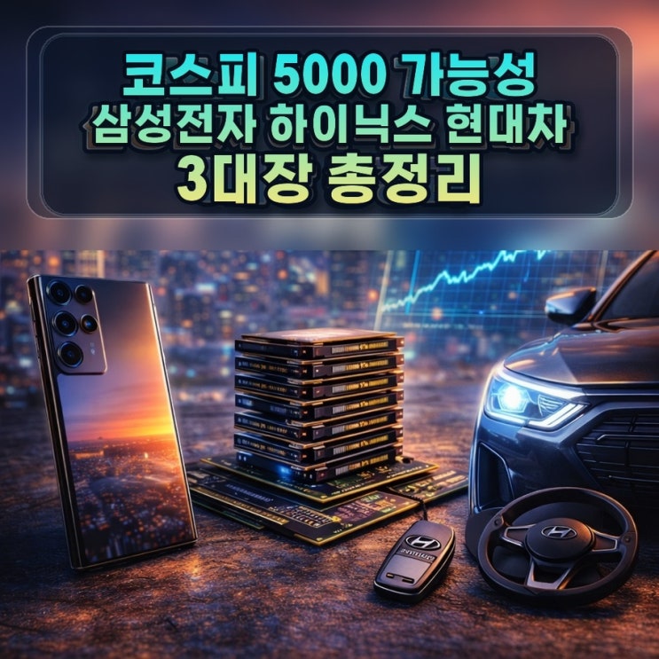  코스피 5000 가능성 삼성전자 하이닉스 현대차 3대장 총정리