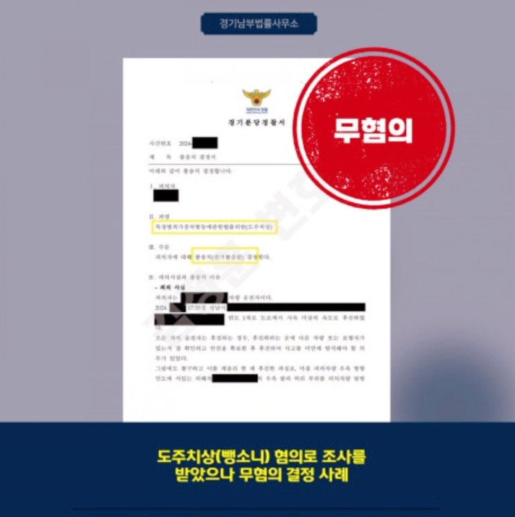  도주치상 처벌수위와 실제 무혐의로 이어진 수원뺑소니변호사사례