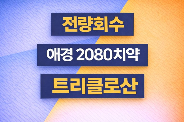  애경산업 2080치약  6종 자발적 회수 사유와 트리클로산 성분 정보