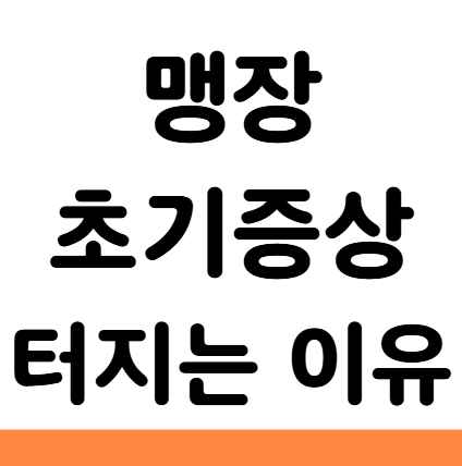  맹장 초기증상 터지는 이유 신호 예방