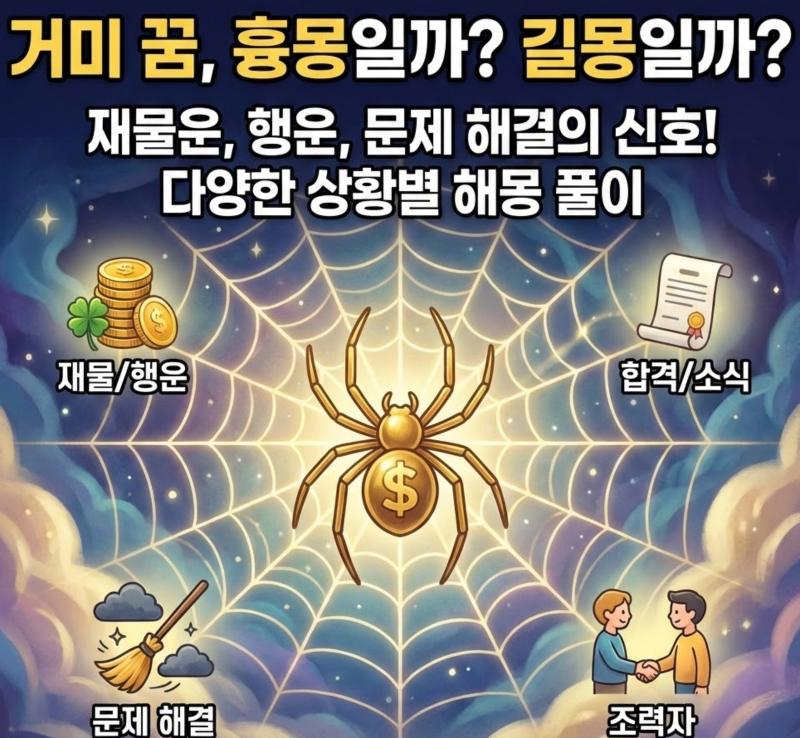 거미 나오는 꿈, 거미꿈은 흉몽일까? 해몽 풀이