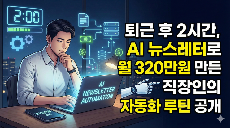  퇴근 후 2시간, AI 뉴스레터로 월 320만원 만든 직장인의 자동화 루틴 공개
