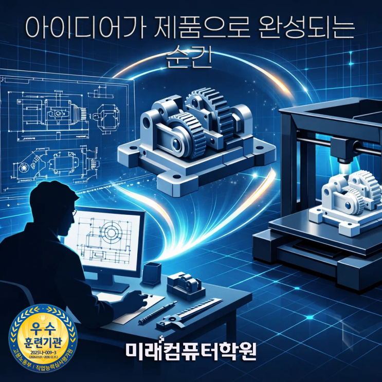  부산캐드취업교육-CAD·Inventor·CATIA로 배우는 기계설계 과정, 3D프린터까지 한 번에 끝내는 국비지원훈련
