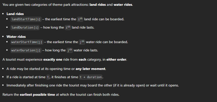  JAVA_LeetCode 3633_Earliest Finish Time for Land and Water Rides I