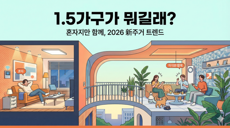  1.5가구가 뭐길래? 혼자 살지만 혼자가 아닌 2026년 새로운 주거 트렌드