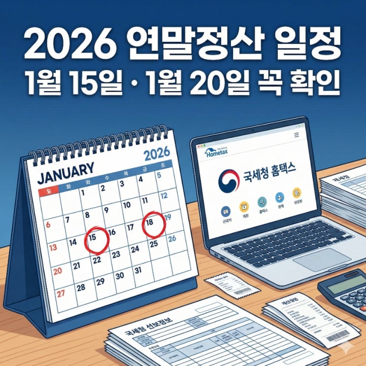  2026 연말정산 일정 한눈에 보기  - 홈택스 오픈 일 · 회사 제출일 · ‘일괄 제공 서비스’까지 완벽 정리