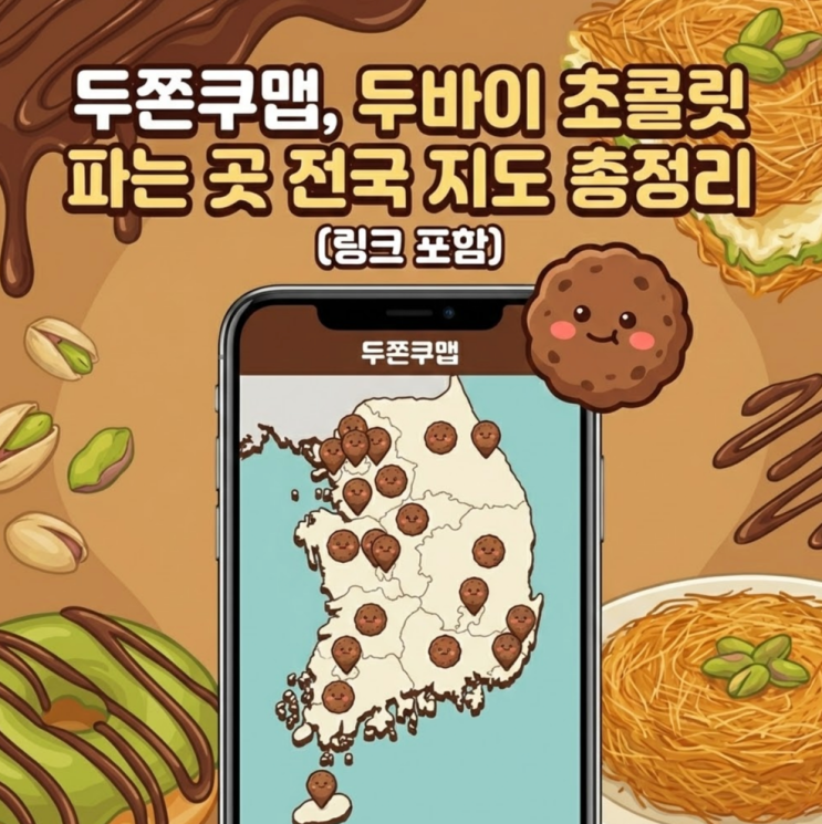  두쫀쿠맵, 두바이 초콜릿 파는 곳 전국 지도 실시간재고 총정리 (링크포함)