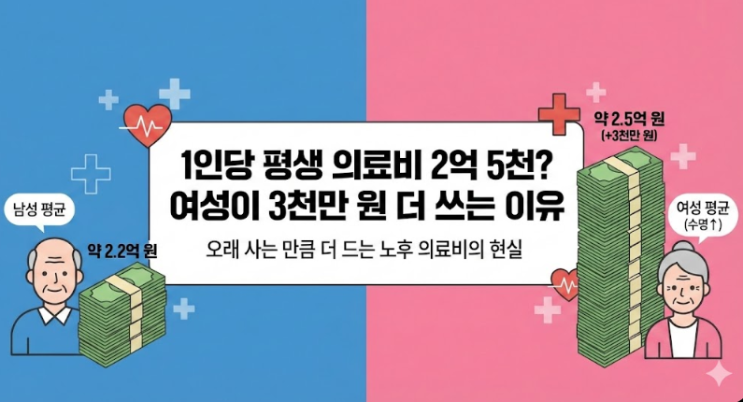  1인당 평생 의료비 2억 5천? 여성이 3천만 원 더 쓰는 이유