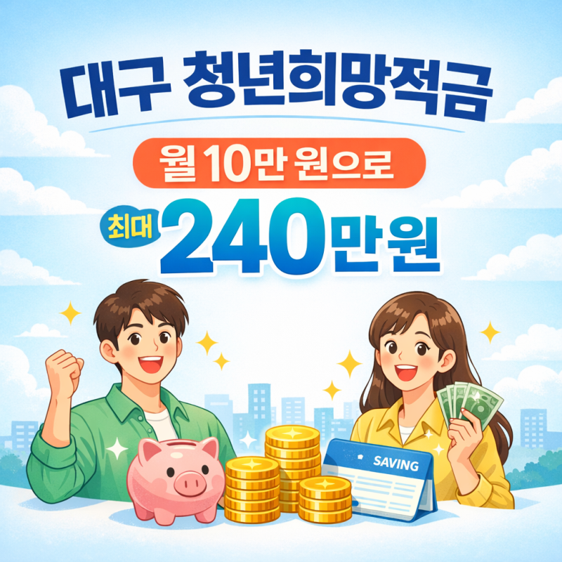 대구 청년희망적금 요건, 신청방법, 혜택 총정리