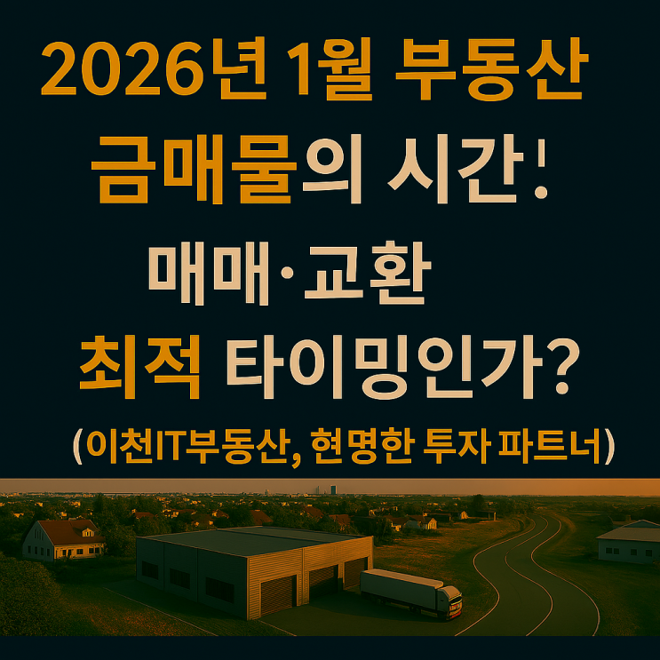  2026년 1월 부동산 시장, 금매물 급증 신호? 매매·교환 급매물 접수중 분석!