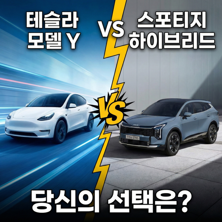테슬라 모델 Y vs 스포티지 하이브리드 당신의 선택은?