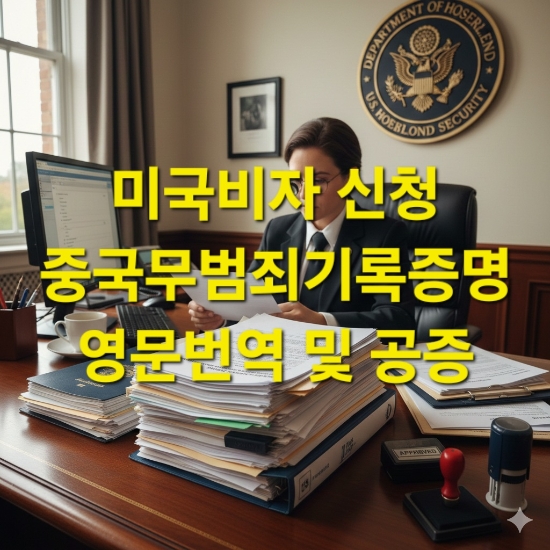  미국비자 신청시 필요한 중국무범죄증명 발급 및 공증