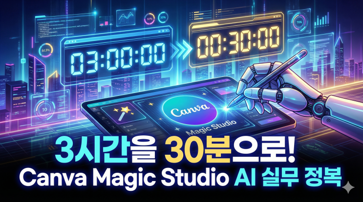  디자인 작업 3시간을 30분으로, Canva Magic Studio AI 기능 실무 완전 정복