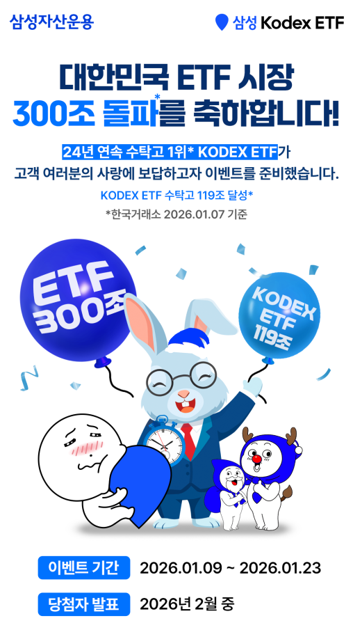 삼성자산운용 KODEX 대한민국 ETF 시장 300조 돌파 축하 이벤트