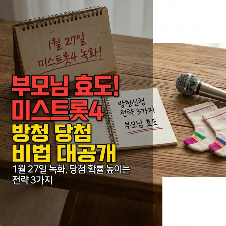  미스트롯4 방청신청 방법, 1월 27일 녹화 당첨 확률 높이는 전략 3가지 (부모님 효도 필수코스)