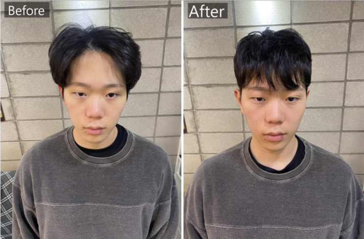  남자 펌 망해도 커트로 충분히 살릴 수 있습니다.