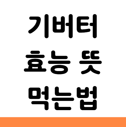  기버터 효능 뜻 먹는법 칼로리 다이어트 보관 부작용