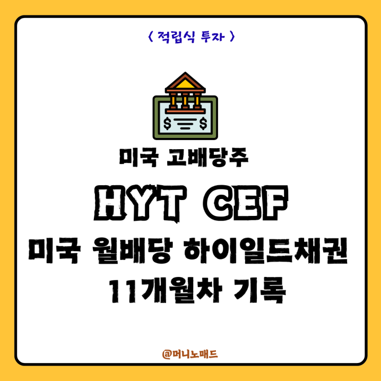  왜 나는 미국 월배당주 HYT를 모을까? 11개월 차 투자 기록과 현실적인 투자 전략