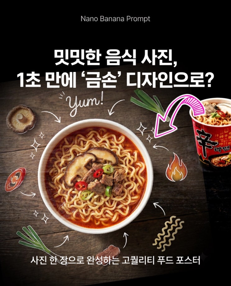  밋밋한 음식사진을 화보처럼!  손그림 감성 더하는 AI 이미지 프롬프트