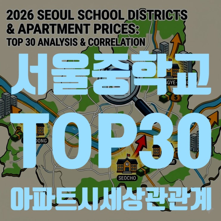  2026 서울 중학교 학업성취도 순위 TOP 30 & 아파트 시세 상관관계 총정리