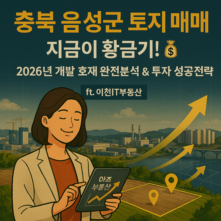  "충북 음성군 토지 매매, 지금이 황금기!  2026년 개발 호재 완전분석 & 투자 성공 전략 (ft. 이천IT부동산)"