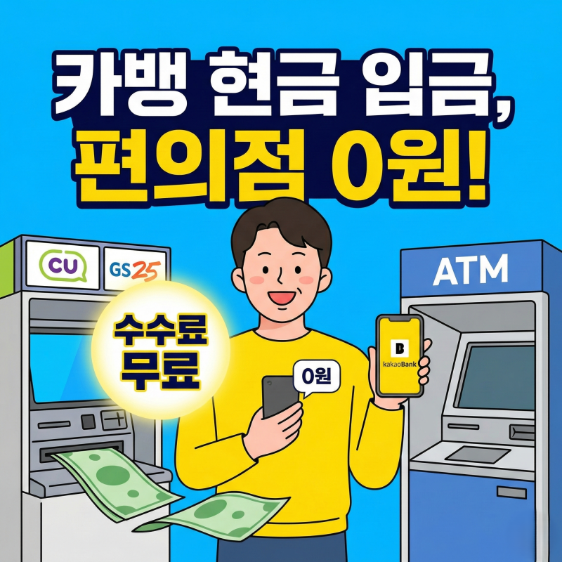 카카오뱅크 현금입금, 편의점 수수료 0원 되는 ATM 따로 있습니다