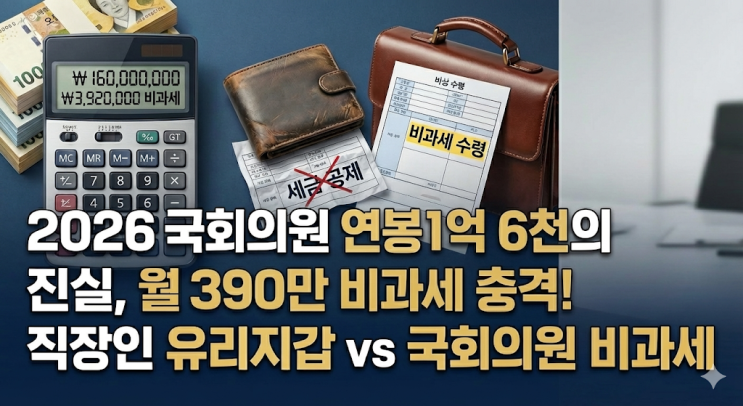  2026 국회의원 월급표 실수령액 계산, 연봉 1억 6천만원의 숨겨진 진실 (직장인 비교)