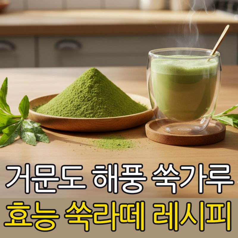 거문도 쑥가루, 거문해풍쑥 효능과 쑥라떼 레시피